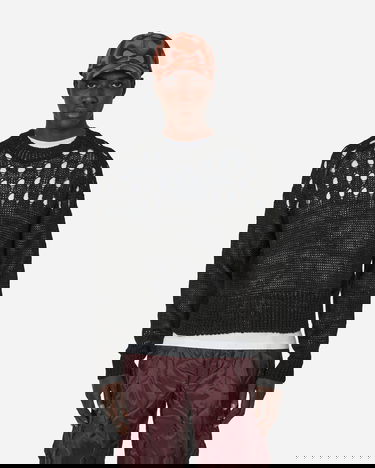 Пуловер Dries Van Noten Linen Crewneck Sweater Black Черно | 241-021226-8710 900, 1
