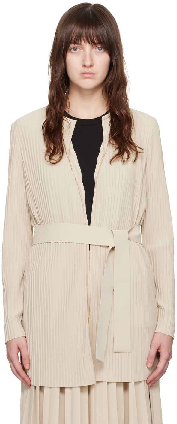 Палта Max Mara Leisure Pleated Longline Cardigan Бежово | 2426916027600