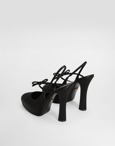 Аксесоари Dolce & Gabbana Dolce & Gabbana Satin Slingbacks with Bow Detail Черно | CG0930AE5478B956, 2