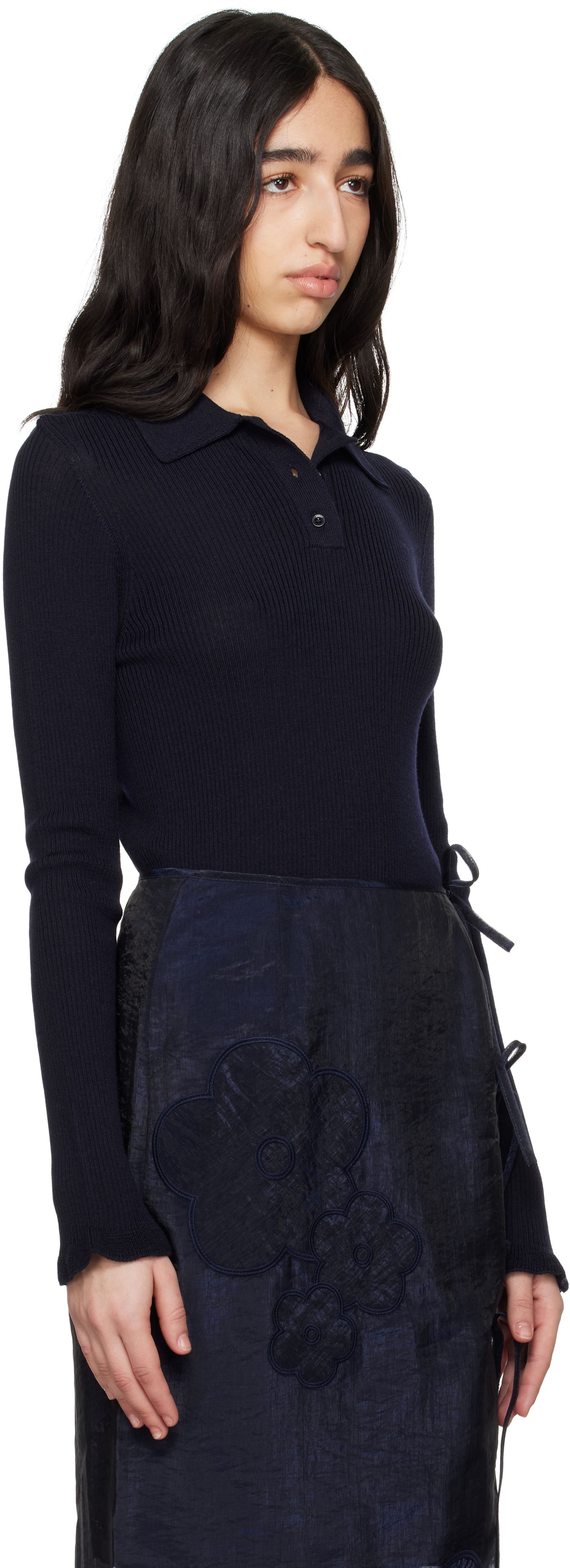 Пола Cecilie Bahnsen Cecilie Bahnsen Oda Pola Knit Top Тъмно синьо | 1.25KNI50007 ODA TOP, 1