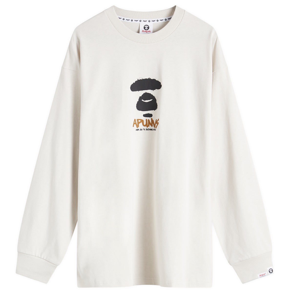 Тениска AAPE by A Bathing Ape AAPE Graffiti Long Sleeve T-Shirt Бежово | AAPLTM1560XXNGYR, 0