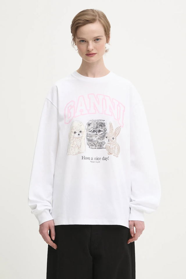Re-cut Heavy Jersey Animals Long-sleeved T-shirt