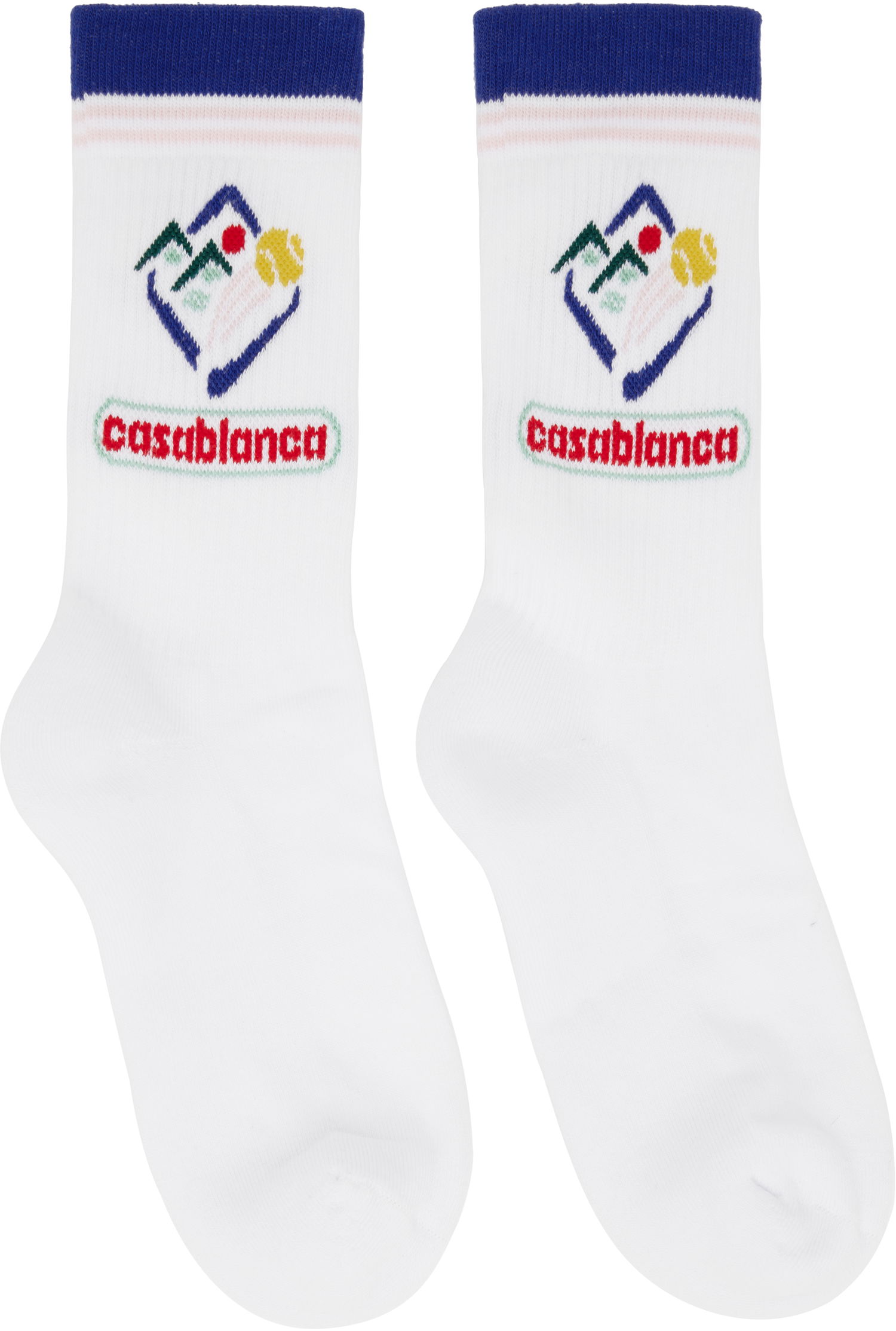 Чорапи Casablanca Casablanca Fuji Icon Socks Бяло | APF25-ACC-010-04, 0