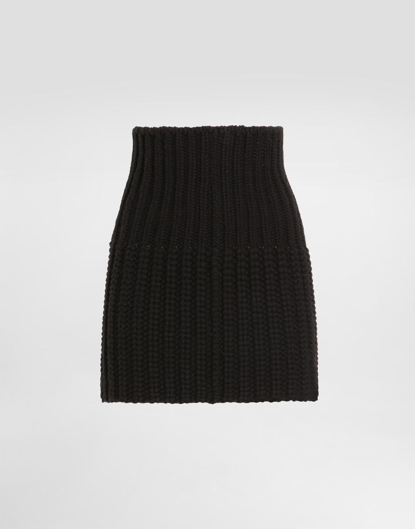 Шал Dolce & Gabbana Dolce & Gabbana Wool and Cashmere Knit Neck Warmer Черно | FXO30TJBME2N0000