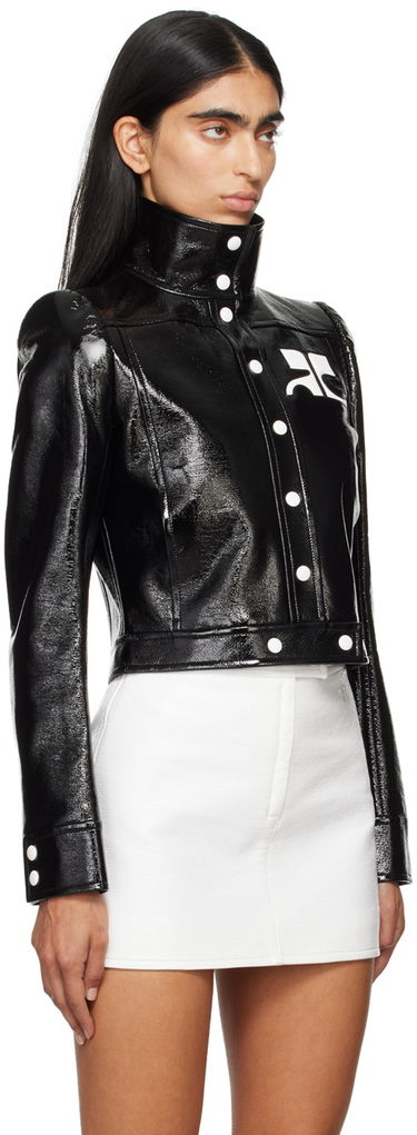 Яке Courrèges Reedition Cropped Faux Leather Jacket Бежово | PERCBL005VY0014, 4