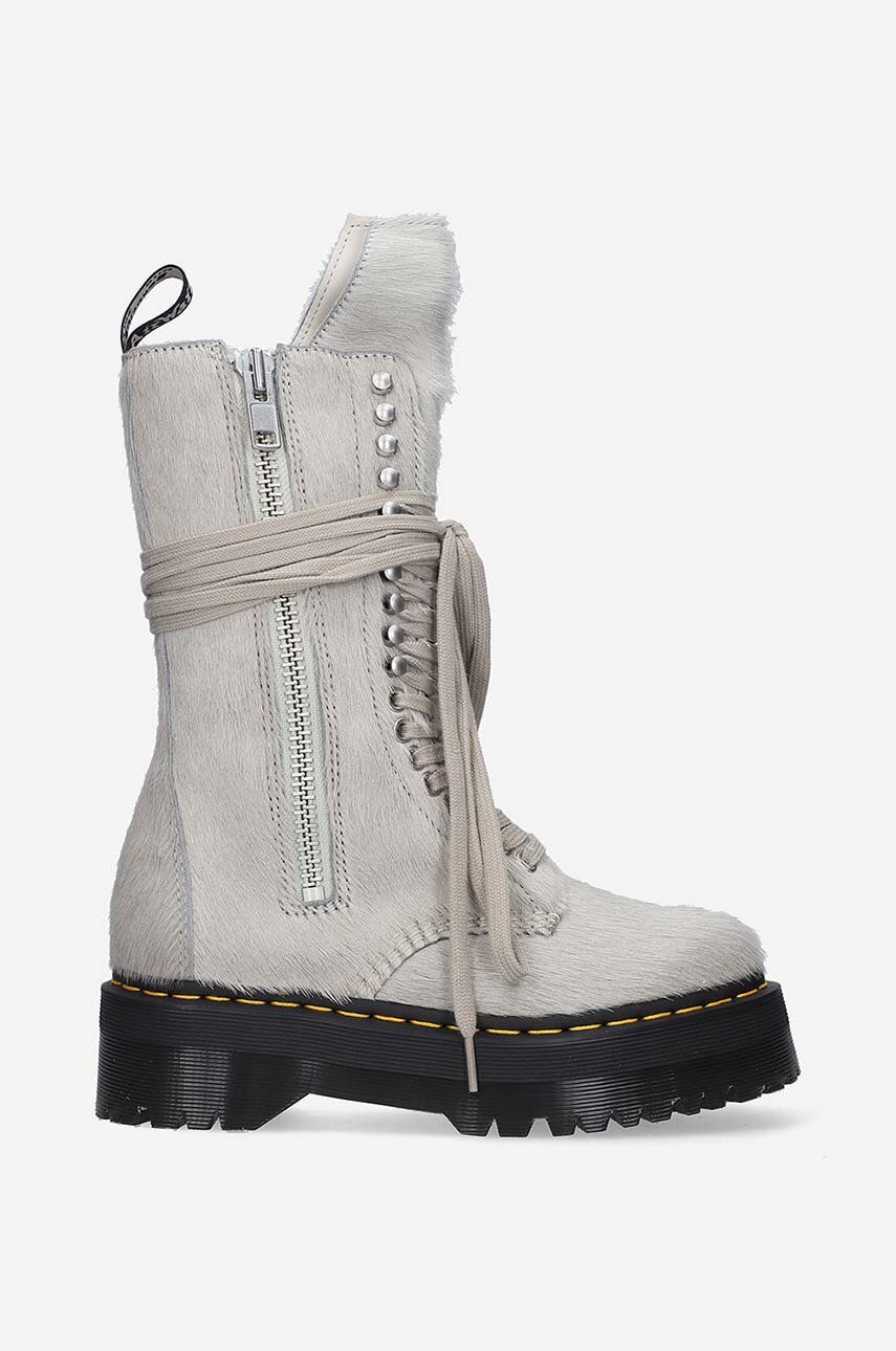 Кецове и обувки Rick Owens Fur Boots Platform Сиво | DW02B3801.0049.PEARL, 0