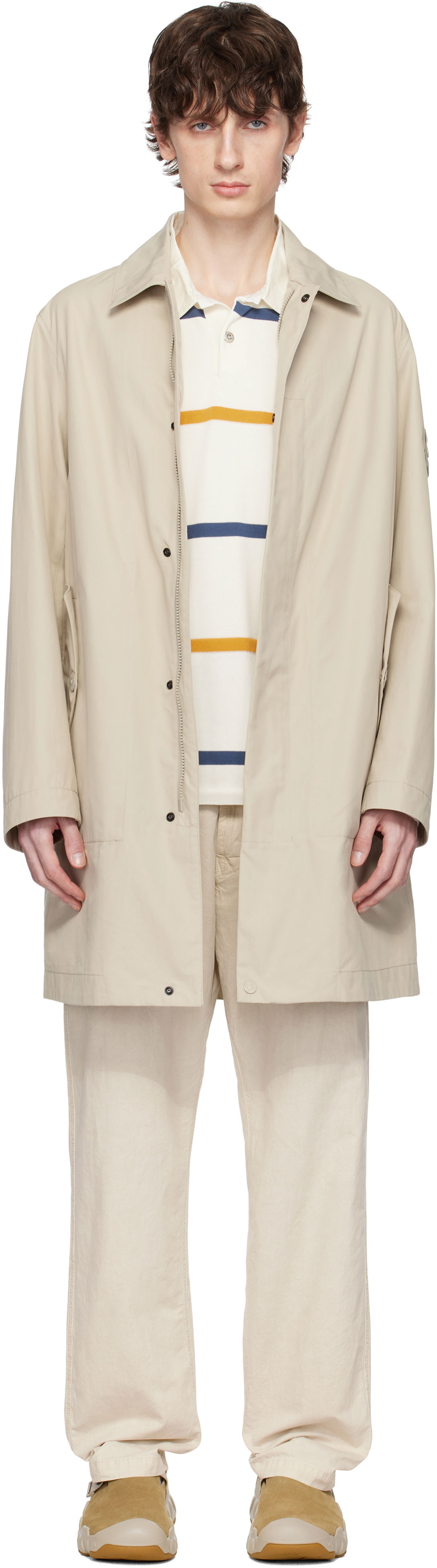 Дъждобран Stone Island Stone Island Weatherproof Cotton Canvas Coat Бежово | K1S15 7100004 S00F1, 0