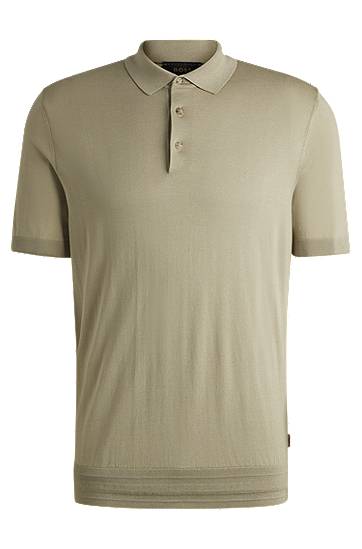 Поло тениска BOSS Regular-Fit Knit Polo Shirt Зелено | 50530838, 0