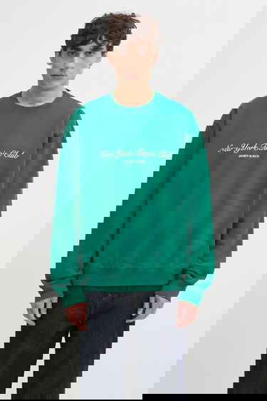 Суитчър Sporty & Rich New York Tennis Club Graphic Print Sweatshirt Зелено | ST071621402GR03, 0