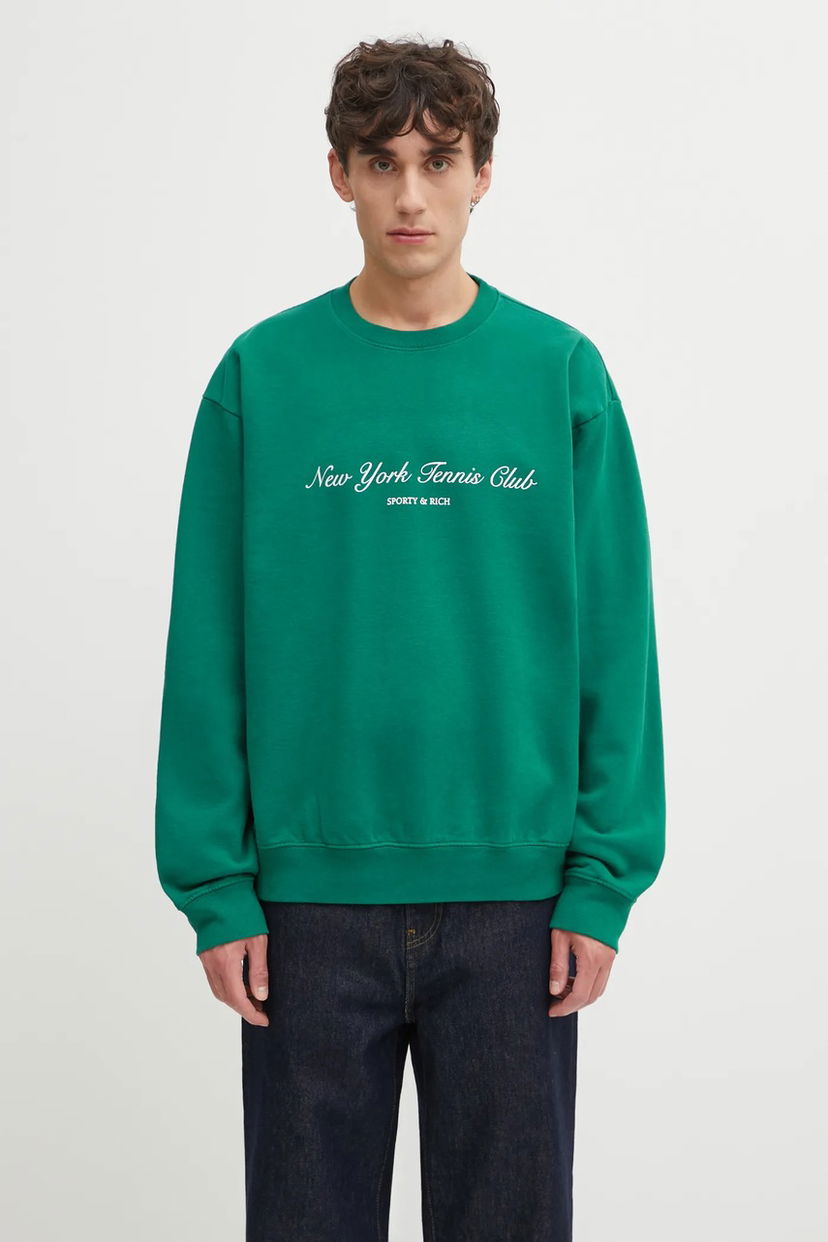Суитчър Sporty & Rich New York Tennis Club Graphic Print Sweatshirt Зелено | ST071621402GR03