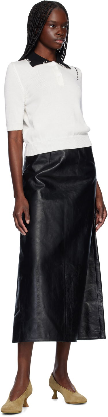 Пола Marni Marni A-Line Leather Maxi Skirt Черно | GOMX0729S0 ULA760, 3