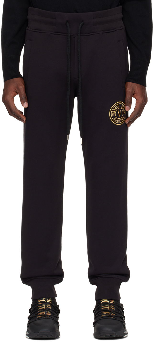 Спортни панталони Versace Jeans Couture Black V-Emblem Sweatpants Черно | E76GAAT02_ECF01T