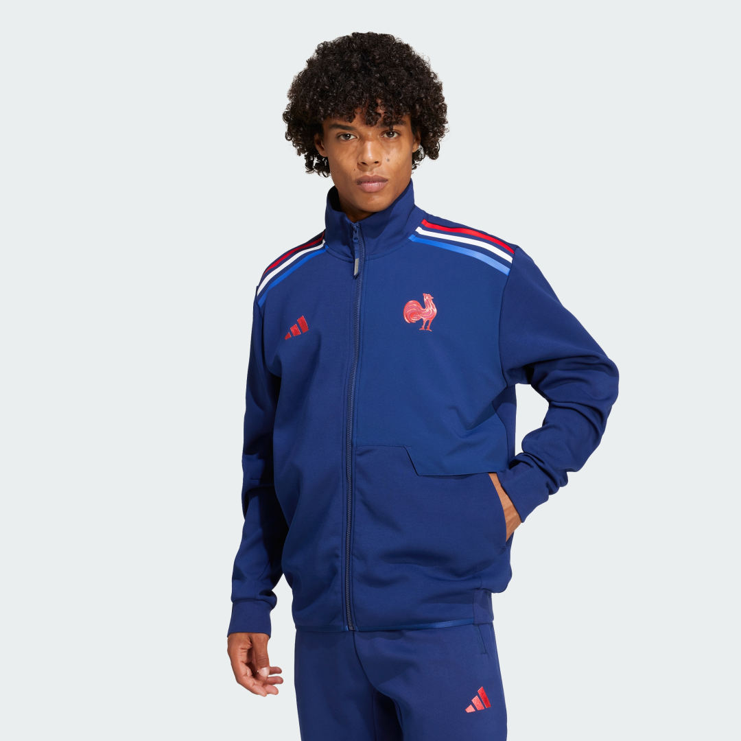 Суитчър adidas Performance France Rugby Anthem Тъмно синьо | JG8212, 0