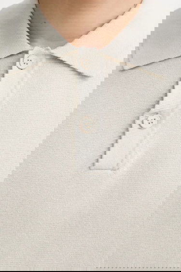 Поло тениска Samsoe Samsoe Samsoe Samsoe SANINO Knit Polo Shirt Бежово | M25200022, 4