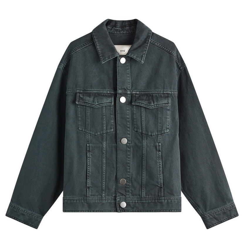 Яке AMI Trucker Denim Jacket Черно | HJK257-CO0037-001