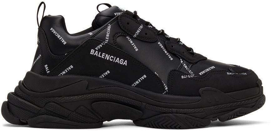 Кецове и обувки Balenciaga Triple S  Logo  Sneakers "Black" Черно | 536737-W2FA1-1090, 0