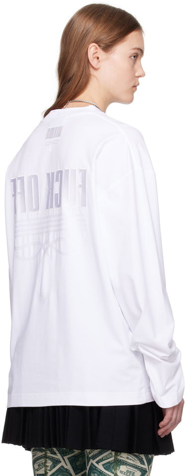 Пуловер VETEMENTS VTMNTS Embroidered Long Sleeve T-Shirt Бяло | VL20LS120W, 2