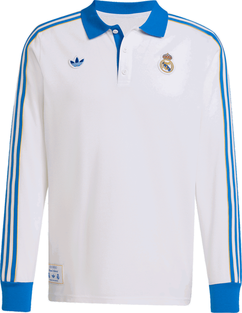 Поло тениска adidas Originals adidas Originals Real Madrid Icon Long Sleeve Polo Shirt Бяло | jn3065
