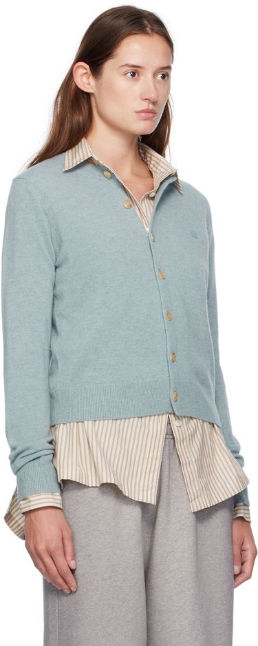 Пуловер Acne Studios Fitted Yak Wool Cardigan Тъмно синьо | A60634-, 4