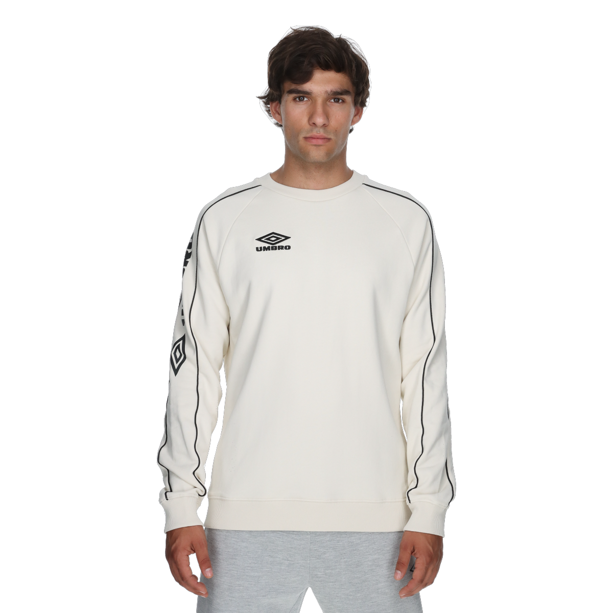 Суитчър Umbro Retro Crewneck Sweatshirt with Taped Sleeves Бежово | UMA253M605-11, 0