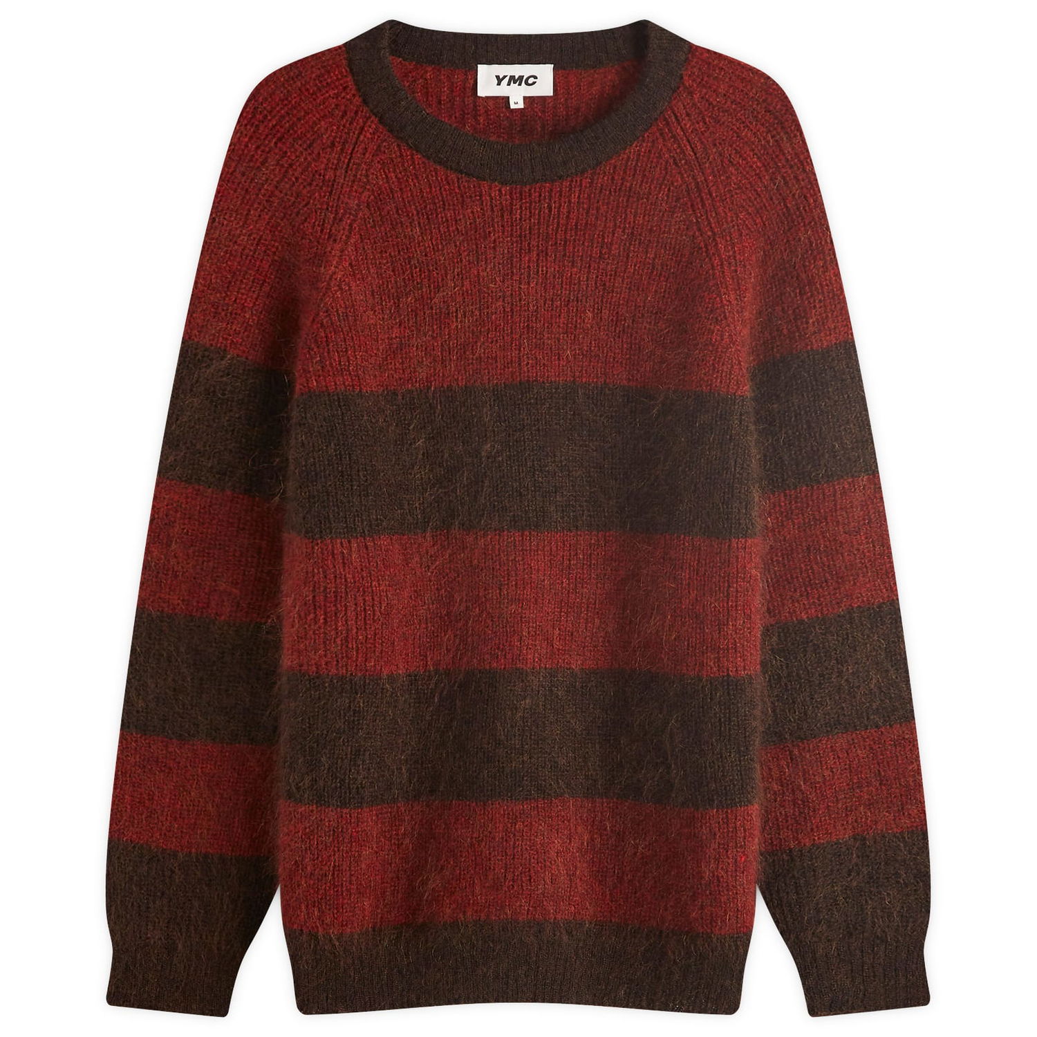 Пуловер YMC Suedehead Stripe Knit Червено | P8XAP-60, 1