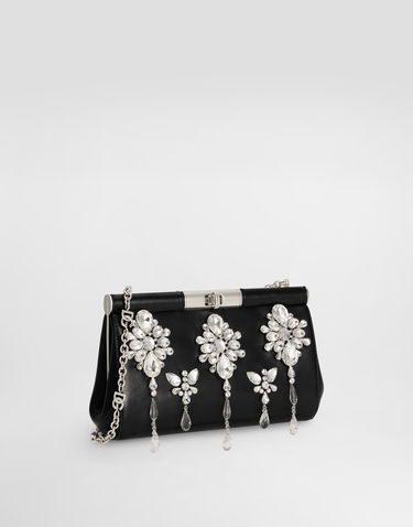 Дамска чанта Dolce & Gabbana Dolce & Gabbana Marlene Crystal Embroidered Clutch Черно | BB7620AX07380999, 2