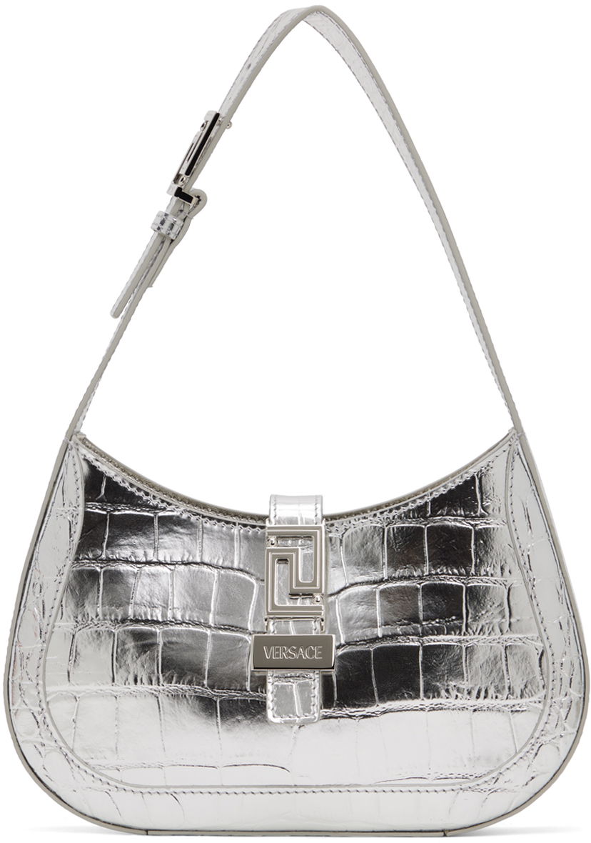 Дамска чанта Versace Silver Greca Goddess Small Bag Металик | 1013167_1A10014