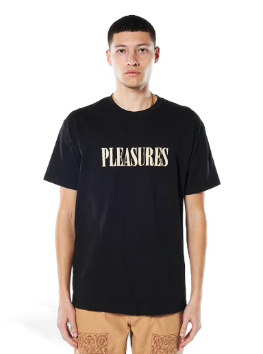 Тениска Pleasures Tickle Logo Tee Черно | P22SP054-BLACK