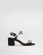 Satin Sandals With Gemstone Embellishment