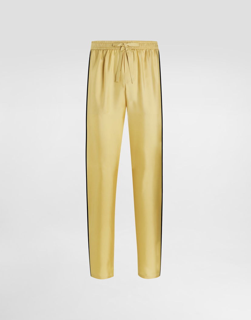 Панталони Dolce & Gabbana Dolce & Gabbana Silk Twill Trousers Жълто | GVCRAZFU10SA0488