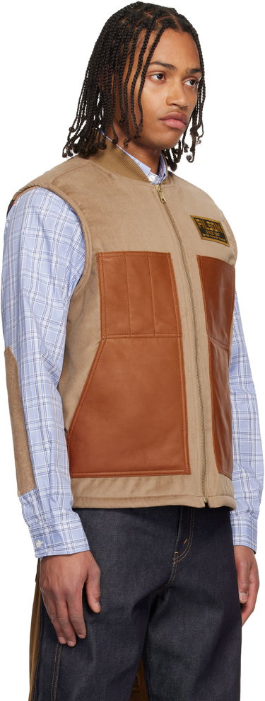 Жилетка Junya Watanabe Filson Edition Faux-Suede Leather-Panel Vest Кафяво | WP-V002-051, 1
