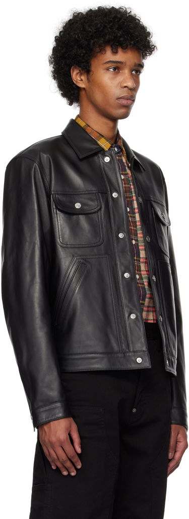 Яке DSQUARED2 Dsquared2 Boxy Jean Leather Jacket Черно | S74AM1571_SY1491, 1