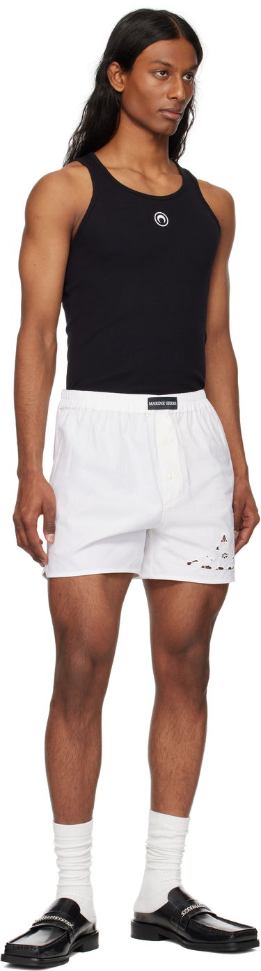 Боксерки Marine Serre Marine Serre Regenerated Linen Shorts Бяло | USH002A UWOV0007, 3