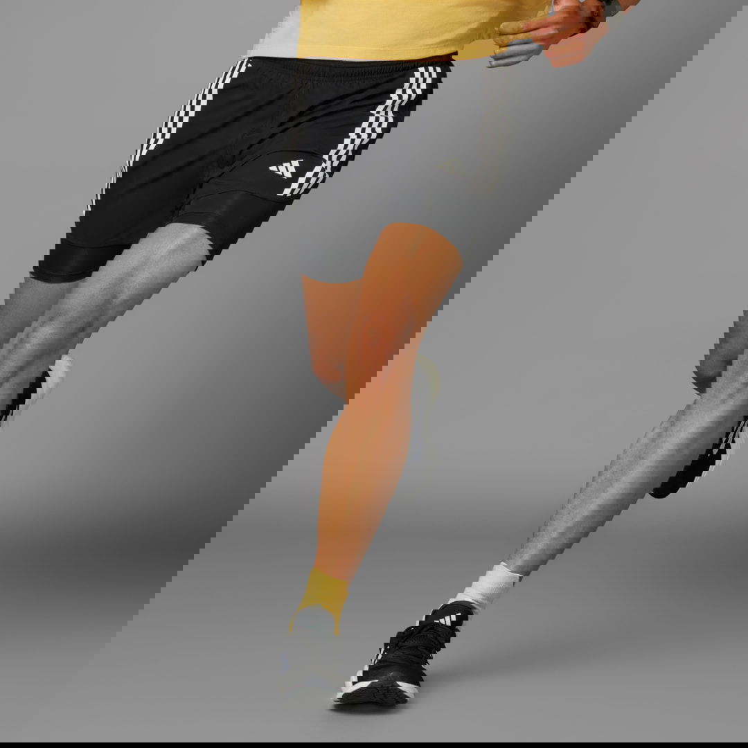 Къси панталони adidas Performance Own the Run 3-Stripes 2-in-1 Shorts Черно | IQ3808, 0