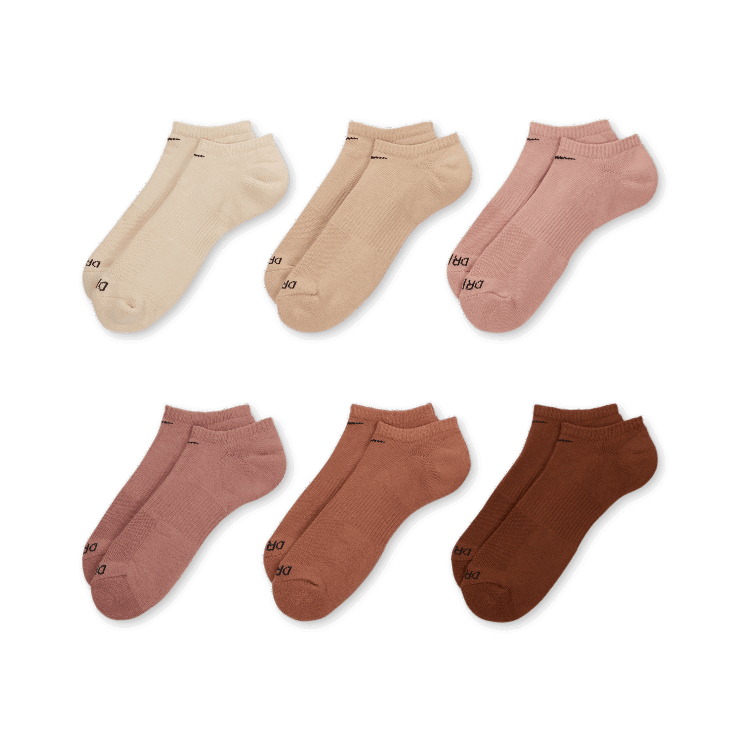 Чорапи Nike Everyday Plus Cushioned Training Ankle Socks (6 Pairs) Бежово | SX6898-904, 1