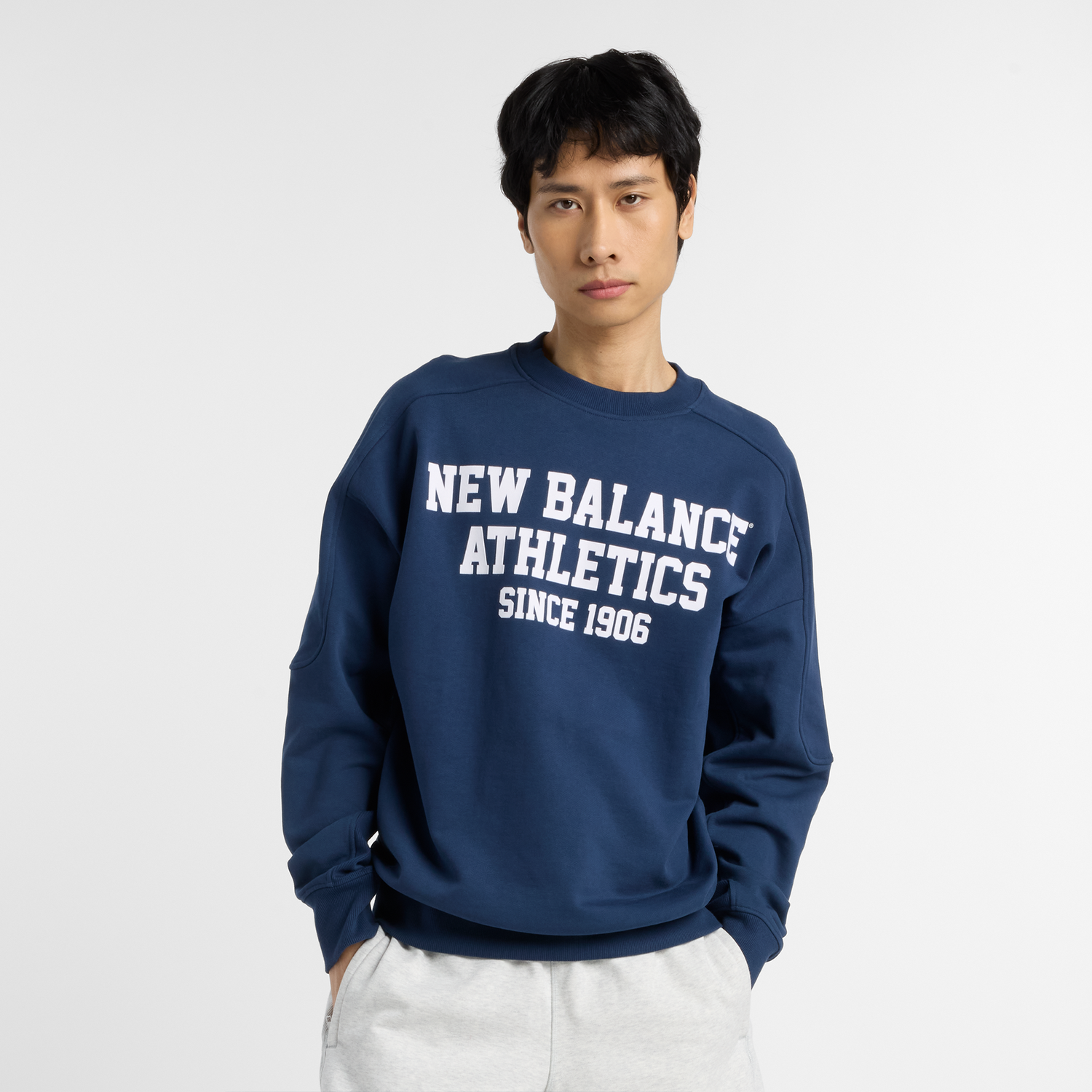 Суитчър New Balance Athletics Sweatshirt MT51521 Тъмно синьо | NBMT51521NNY, 0