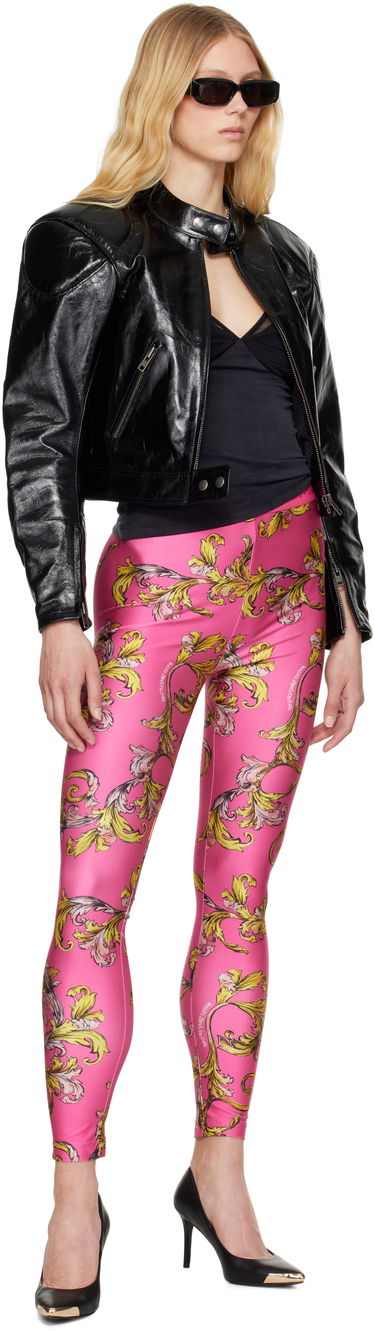 Клинове Versace Versace Jeans Couture Barocco Print Leggings Розово | E78HAC101_EJS470, 3