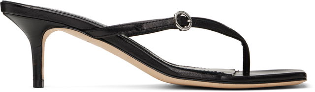 Aeyde Leigh Leather Toe-Post Heeled Sandals