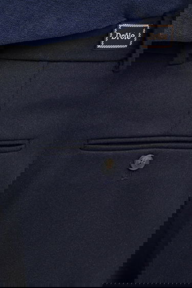 Панталони Drôle de Monsieur Drôle de Monsieur Wool Blend Pleated Cropped Trousers Тъмно синьо | I.BP192.WV008, 3