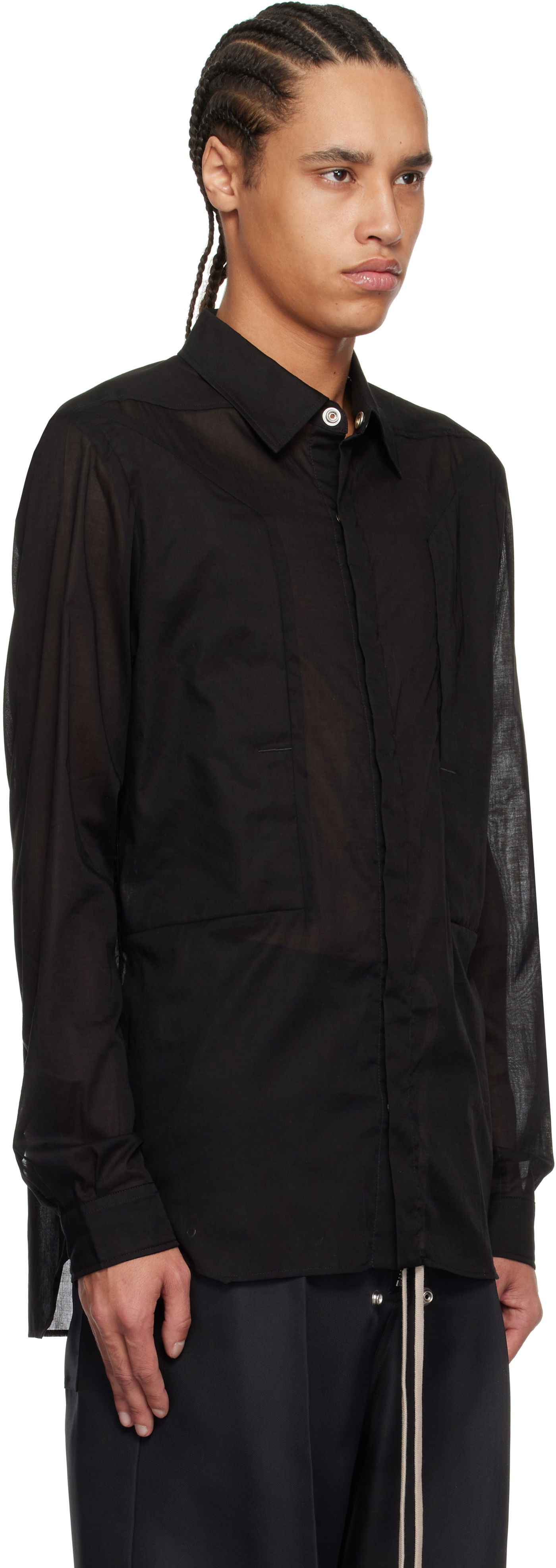 Риза Rick Owens Rick Owens Hollywood Fogpocket Shirt Черно | RU01E5237 CV, 1