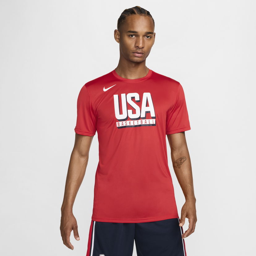 Тениска Nike USA Practice Basketball Tee Червено | FQ3628-614