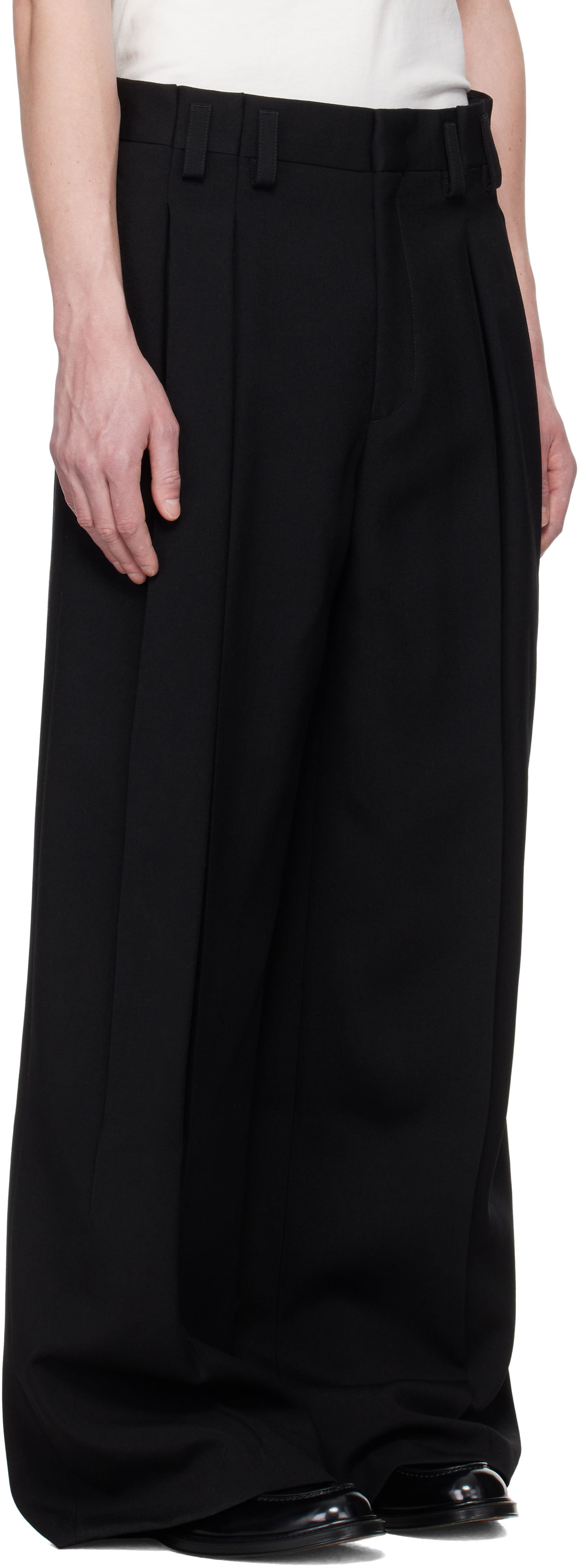 Панталони Jil Sander Jil Sander Wool Pleated Trousers Черно | J21KA0265_J40160, 1