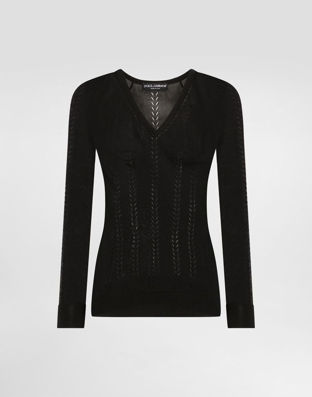 Dolce & Gabbana Silk V-Neck Sweater