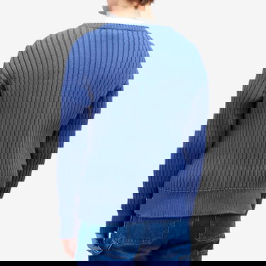 Пуловер Marni Marni Men's Ribbed Crew Knit Sweater with Logo, Size 48 Синьо | GCMG0430A0-UFC950-00B53, 3