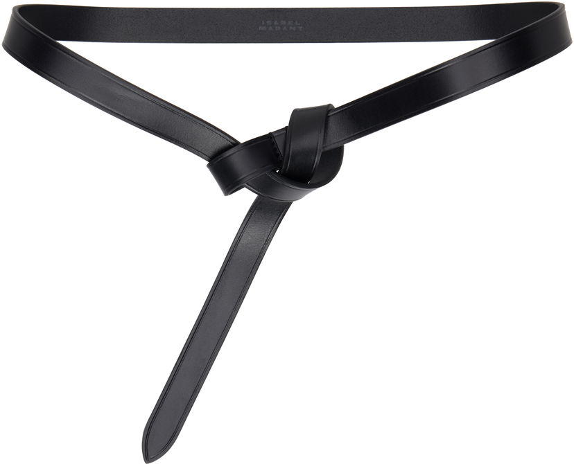 Колани ISABEL MARANT Kirka Leather Knot Tie Belt Черно | 24ACE248CFA-A3B65A