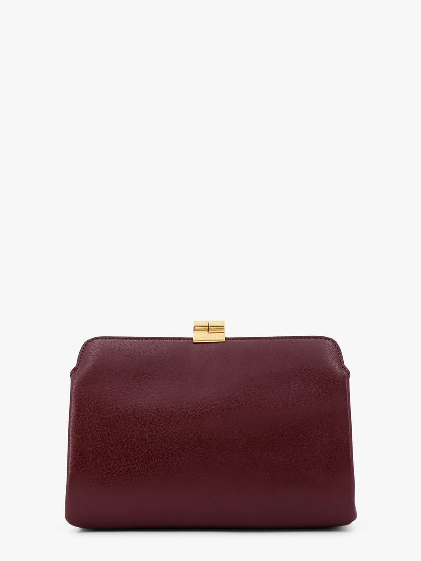 Дамска чанта The Row Burgundy Leather Clutch Червено | W1675L39RNSHG