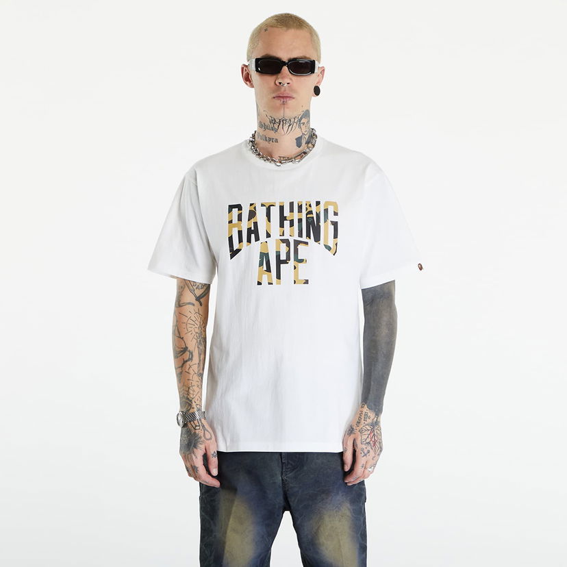 Тениска BAPE A BATHING APE 1St Camo Nyc Logo Tee White Бяло | 001TEK301011M WHT