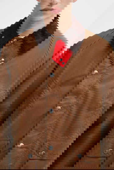 Яке Barbour Paul Smith OS Bedale Wax Jacket with Red Snap Tab and Corduroy Collar Кафяво | MWX2515TA51, 3