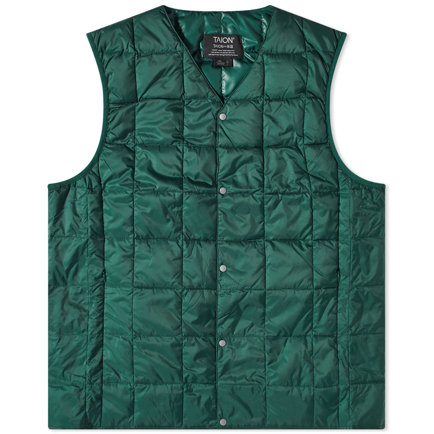 Жилетка TAION V-Neck Down Vest Зелено | TAION-W001-KGN, 0
