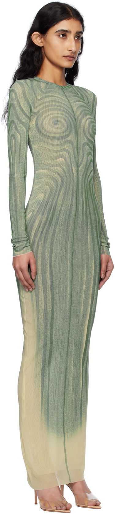 Pокля Jean Paul Gaultier Jean Paul Gaultier 'The Long Spirale' Maxi Dress Зелено | 25/34-F-RO390-T587-0351, 1